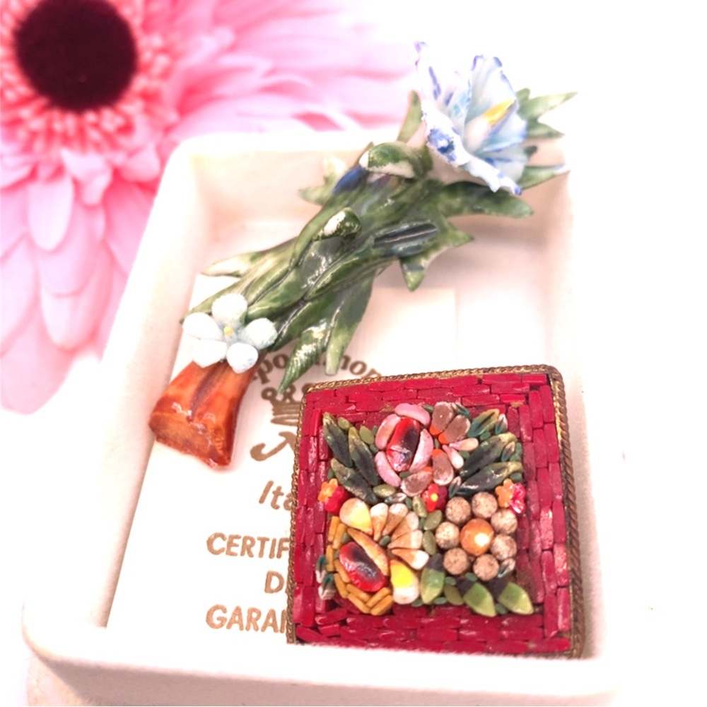 Lot of 2 Vintage Italian Brooches